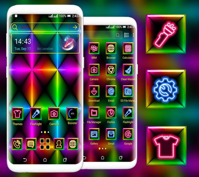 Colorful Neon Launcher Theme - Image screenshot of android app