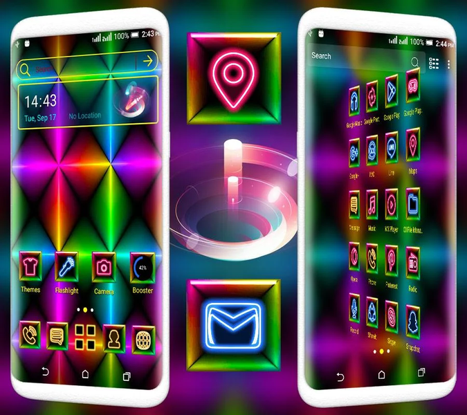 Colorful Neon Launcher Theme - Image screenshot of android app
