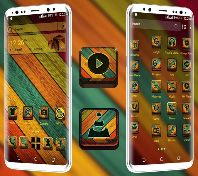 Colorful Stripes Theme - Image screenshot of android app