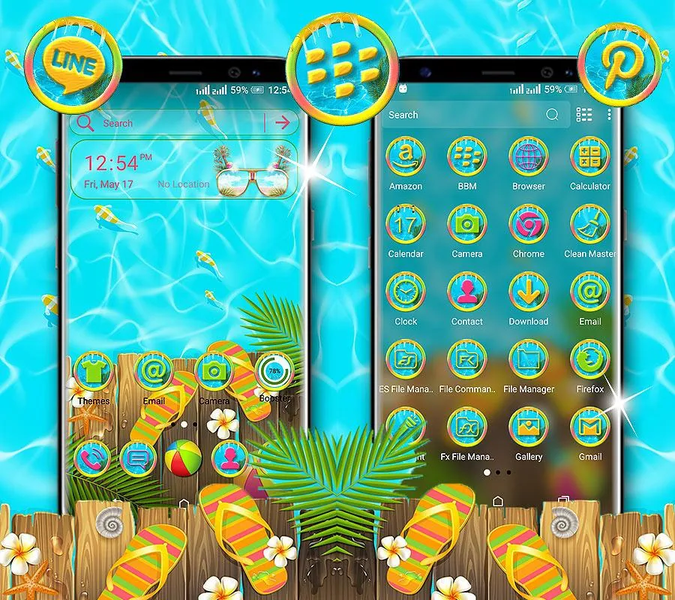 Cool Summer Launcher Theme - عکس برنامه موبایلی اندروید