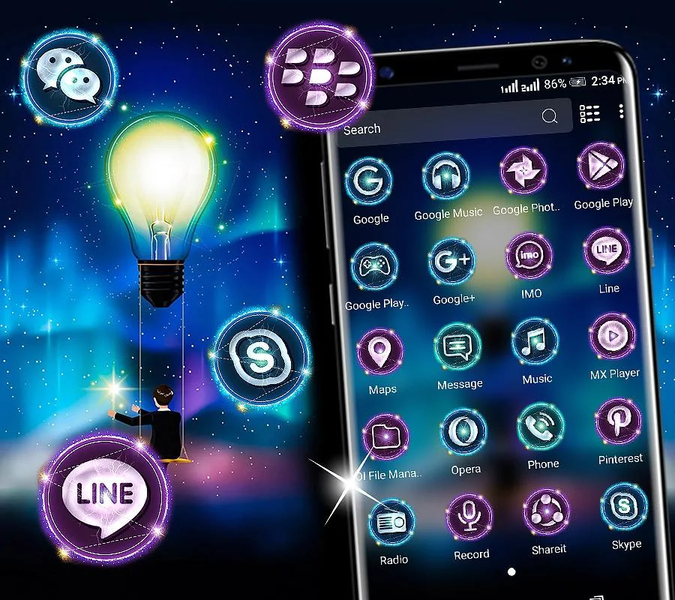 Light Bulb Launcher Theme - عکس برنامه موبایلی اندروید