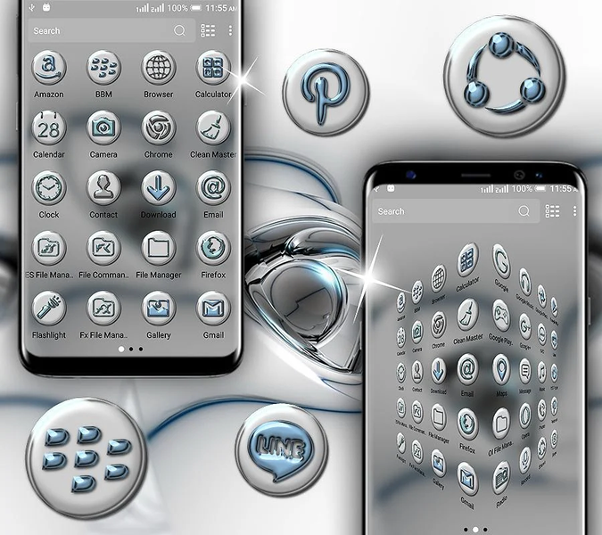 Glossy Launcher Theme - عکس برنامه موبایلی اندروید