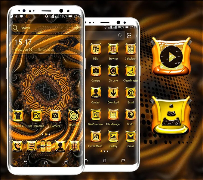 Golden Fractal Shape Theme - عکس برنامه موبایلی اندروید