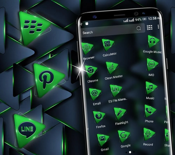 Neon Triangle Launcher Theme - عکس برنامه موبایلی اندروید