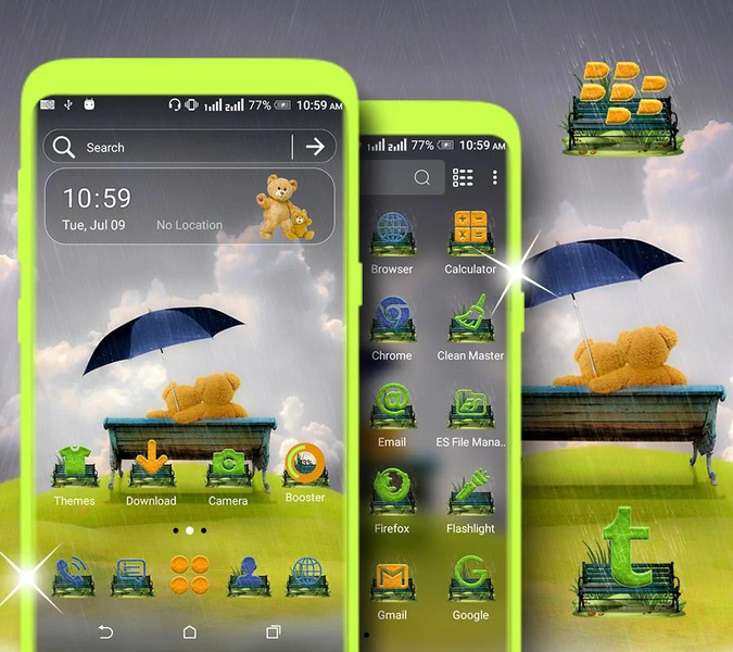 Rainy Teddy Launcher Theme - عکس برنامه موبایلی اندروید