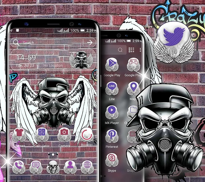 Skull Graffiti Launcher Theme - عکس برنامه موبایلی اندروید