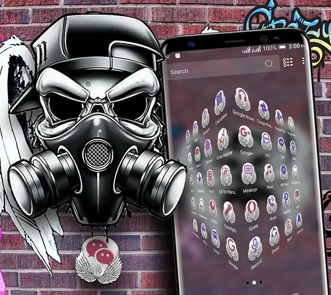 Skull Graffiti Launcher Theme - عکس برنامه موبایلی اندروید