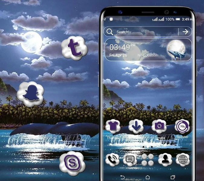 Whale Moon Launcher Theme - عکس برنامه موبایلی اندروید