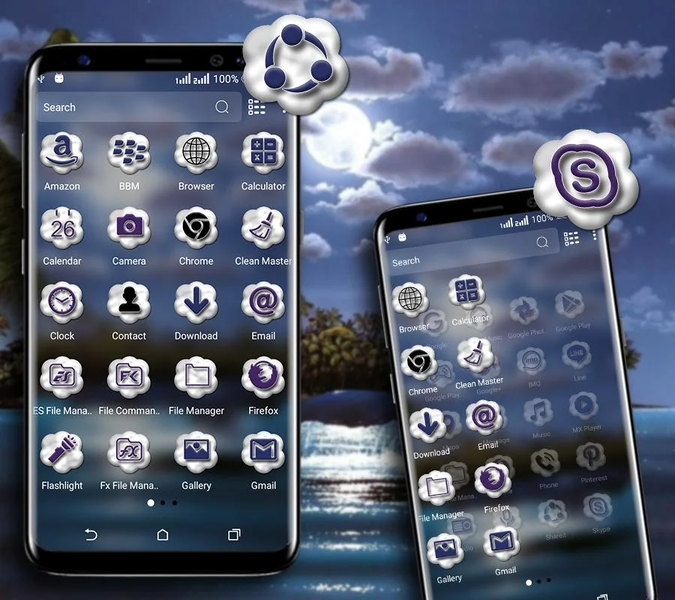 Whale Moon Launcher Theme - عکس برنامه موبایلی اندروید