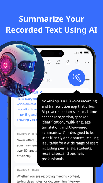 Noker Transcribe Voice to Text - عکس برنامه موبایلی اندروید