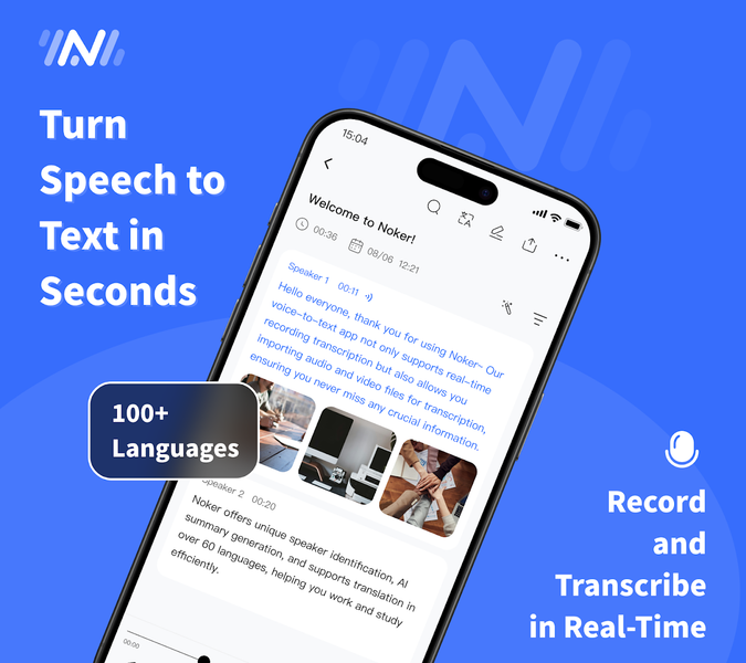 Noker Transcribe Voice to Text - عکس برنامه موبایلی اندروید