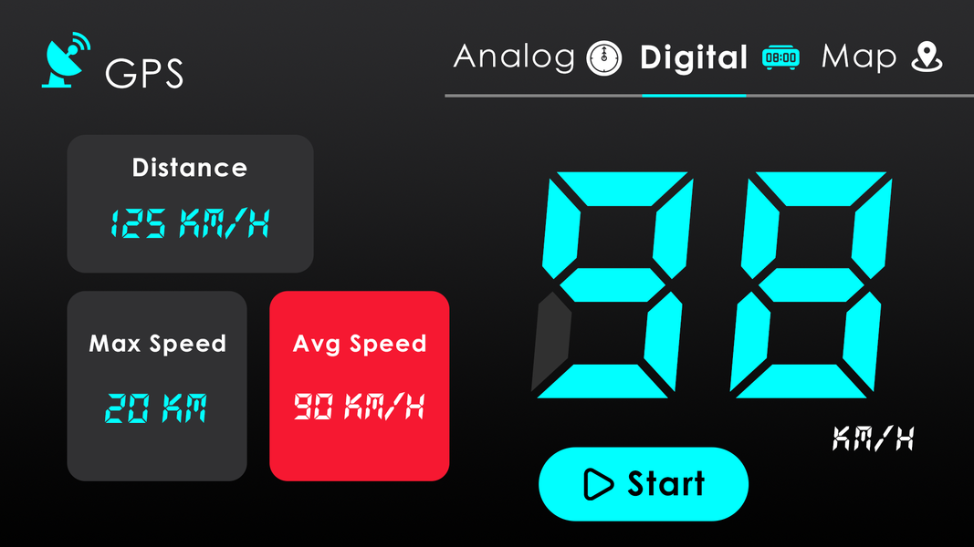 GPS Speedometer & HUD Odometer - Image screenshot of android app