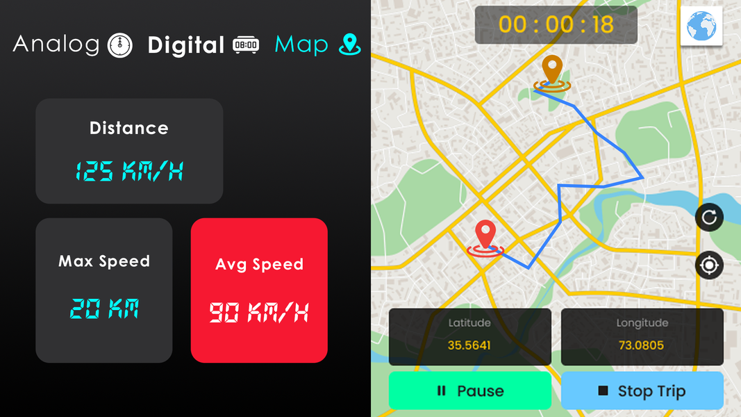 GPS Speedometer, Speed Tracker - عکس برنامه موبایلی اندروید