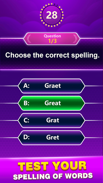 Spelling Quiz - Word Trivia - Gameplay image of android game