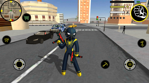 Spider Stickman Rope Hero black Venom : Gangstar - Image screenshot of android app