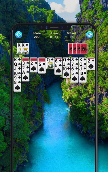 Spider Solitaire - Gameplay image of android game