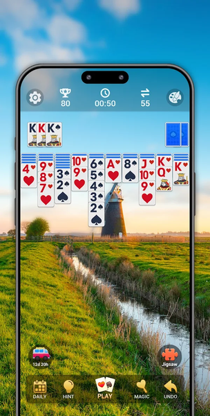 Spider Solitaire, Large Cards - Gameplay image of android game