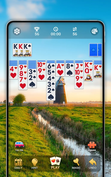 Spider Solitaire, Large Cards - Gameplay image of android game