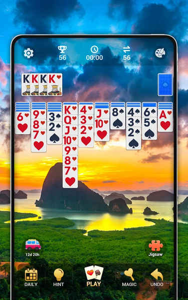 Spider Solitaire, Large Cards - Gameplay image of android game