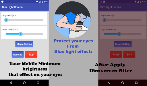 Dim Light Screen - Night Mode - Blue light filter - Image screenshot of android app
