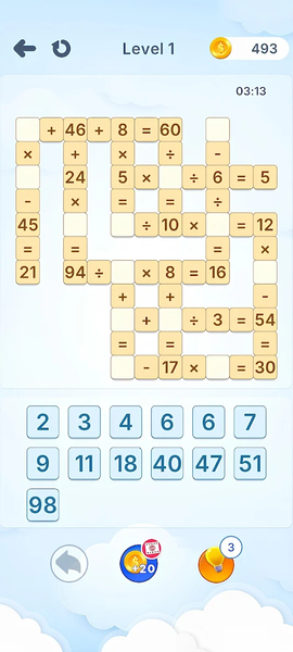Maths Puzzle - CrossMaths - عکس بازی موبایلی اندروید