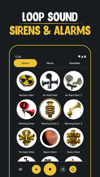 Loud Horns and Sirens App - عکس برنامه موبایلی اندروید