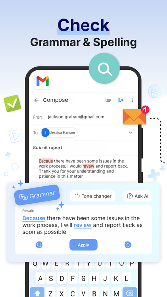 AI Keyboard: Chatbot, Grammar - Image screenshot of android app