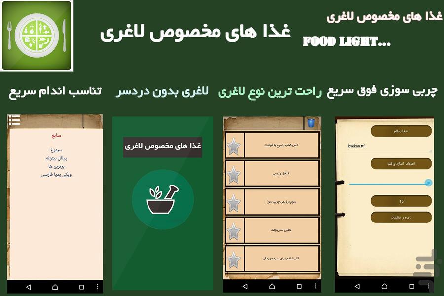غذاهای مخصوص لاغری(چربی سوز قوی) - عکس برنامه موبایلی اندروید