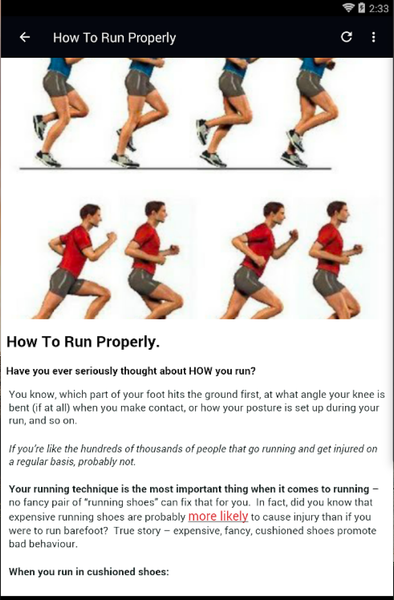 HOW TO START RUNNING - Image screenshot of android app