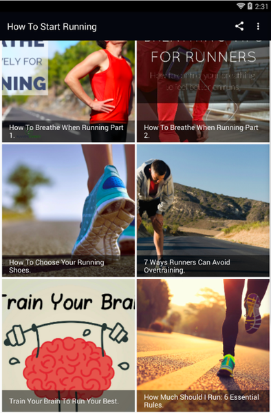 HOW TO START RUNNING - Image screenshot of android app