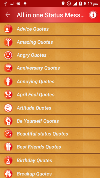 All Status Messages & Quotes - عکس برنامه موبایلی اندروید
