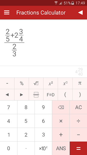 Fractions Calculator - Image screenshot of android app