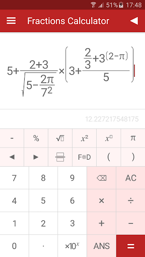 Fractions Calculator - Image screenshot of android app