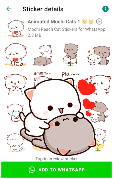 Animated Mochi Cat Stickers - عکس برنامه موبایلی اندروید