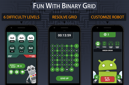 Binary Grid - Brain Math Game - عکس بازی موبایلی اندروید