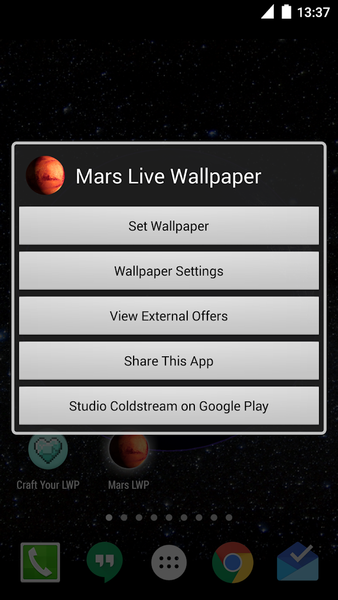 Mars Live Wallpaper - عکس برنامه موبایلی اندروید