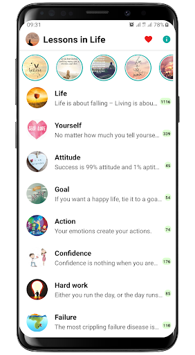 Lessons in Life Quotes - Image screenshot of android app