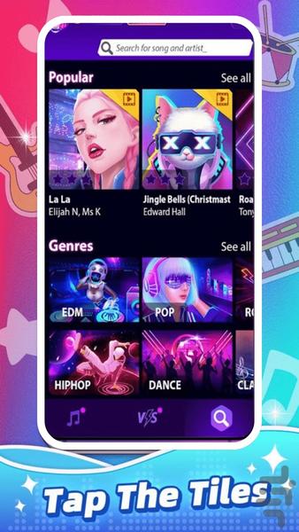 Tiles Tap Piano - بازی پیانو 2025 - Gameplay image of android game