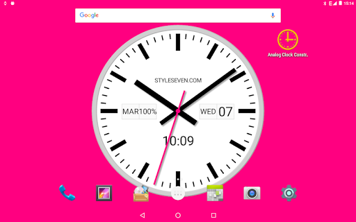 White Analog Clock-۷ - عکس برنامه موبایلی اندروید