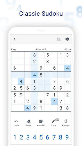 Sudoku-Classic Number puzzle - Gameplay image of android game