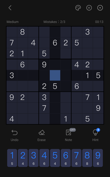 Sudoku - Classic Sudoku Puzzle - Gameplay image of android game