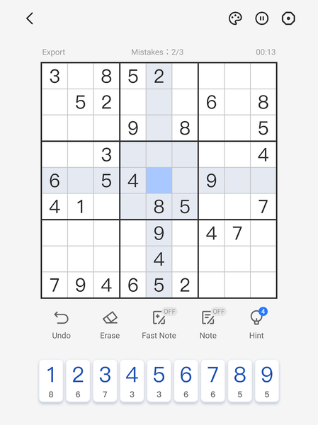 Sudoku - Classic Sudoku Puzzle - Gameplay image of android game