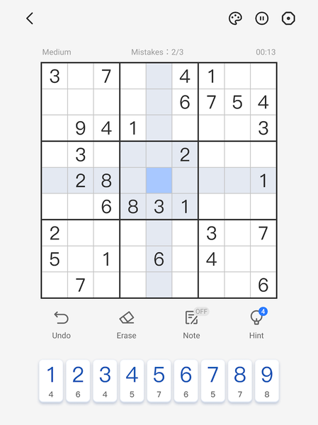 Sudoku - Classic Sudoku Puzzle - Gameplay image of android game