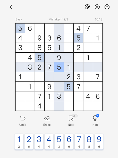 Sudoku - Classic Sudoku Puzzle - Gameplay image of android game