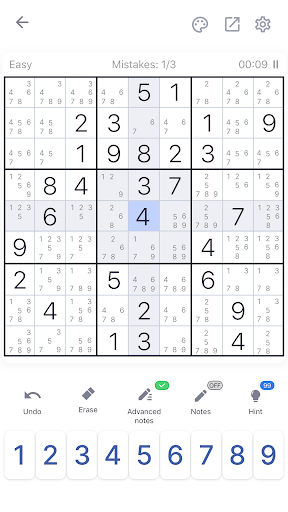 Sudoku - Classic Sudoku Puzzle - Gameplay image of android game