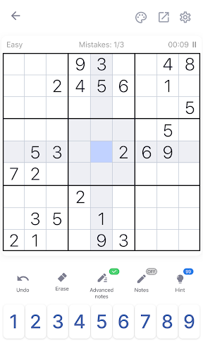 Sudoku - Classic Sudoku Puzzle - Gameplay image of android game