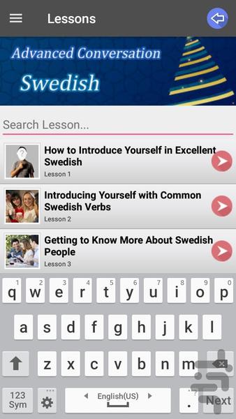 مکالمه سوئدی پیشرفته - عکس برنامه موبایلی اندروید