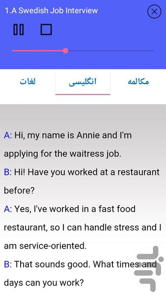 Swedish Speaking Advanced - Image screenshot of android app
