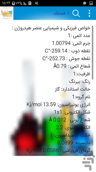 جدول تناوبي عناصر - Image screenshot of android app