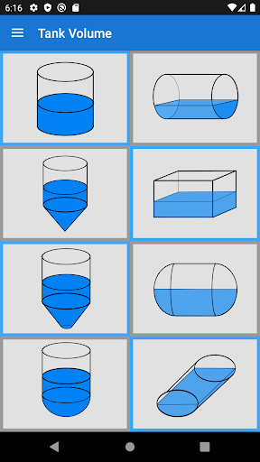 Tank Volume Calculator - عکس برنامه موبایلی اندروید